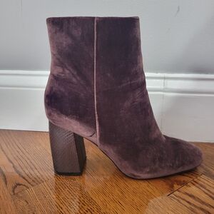 BCBGeneration Velvet Ankle Boots in Deep Purple
